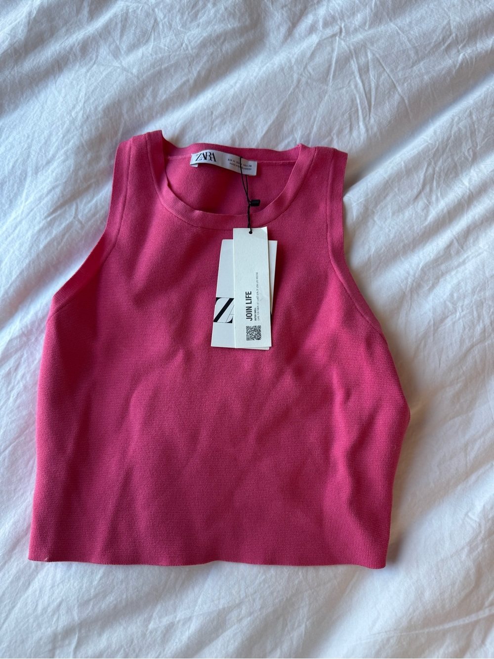 ZARA Hot Pink Ribbed Tank Top